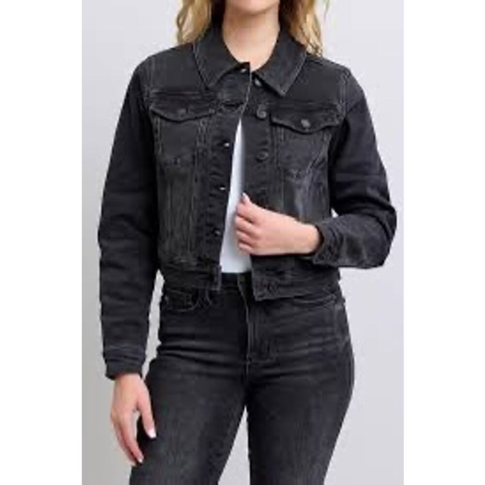 EUC Judy Blue Black Denim Jacket Retail $80